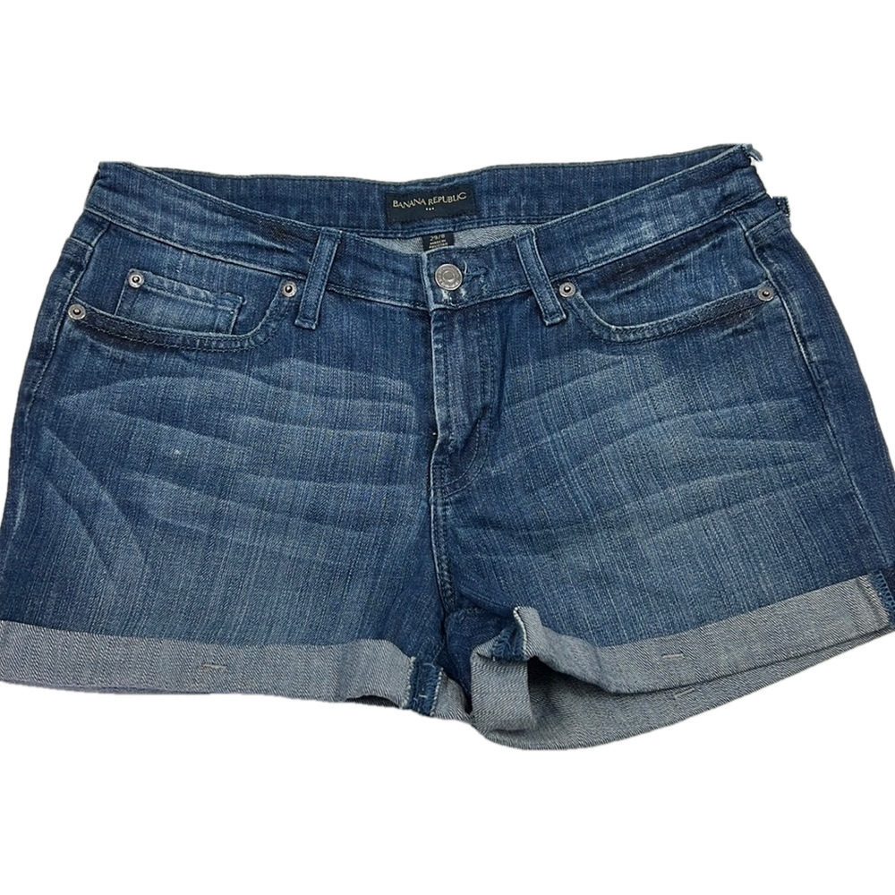 Banana Republic Factory blue jean denim cuffed shorts